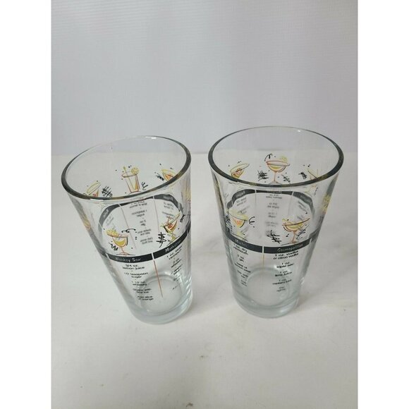 VINTAGE Drinking Glasses with Cocktail Recipes Art - Picture 3 of 8